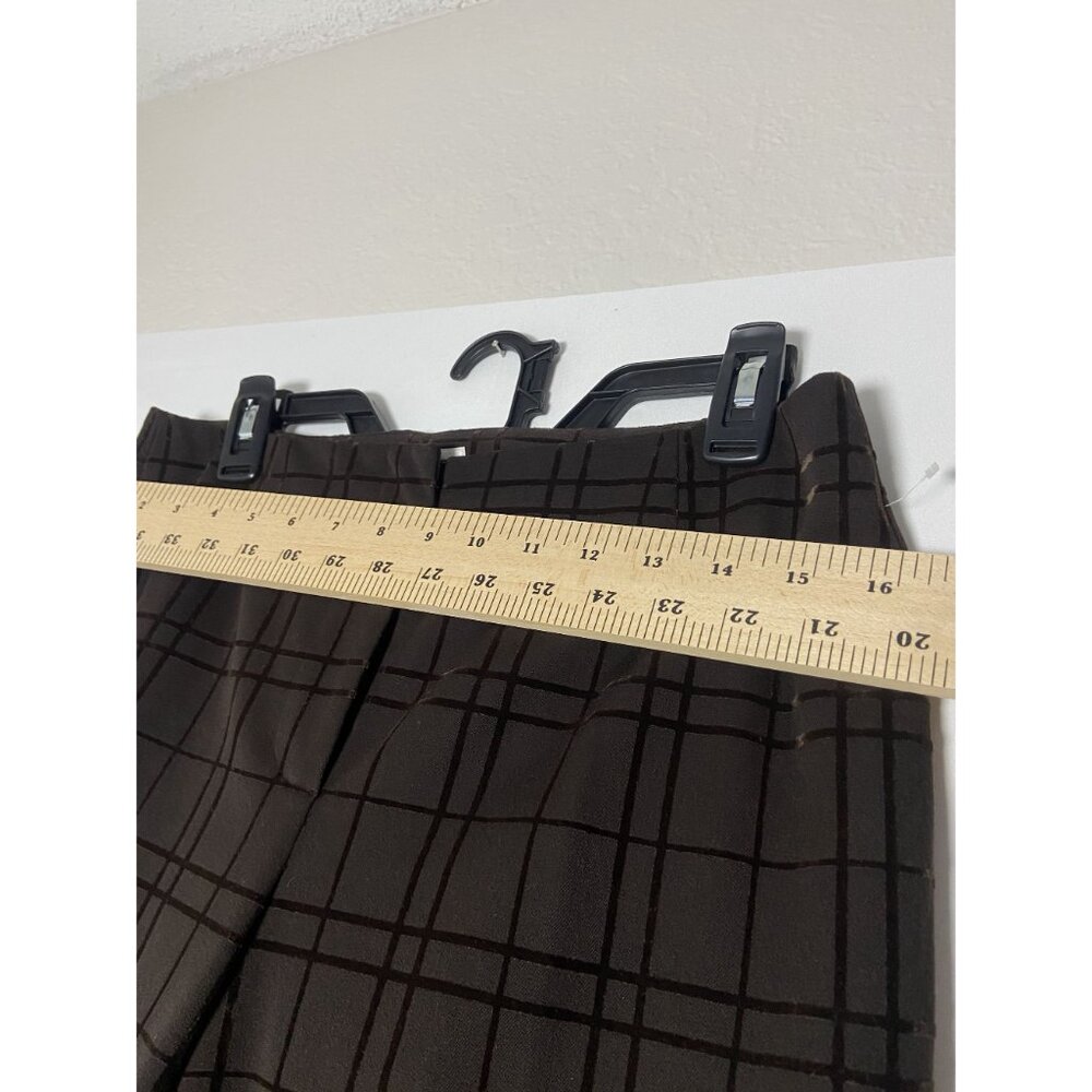 Talbots Petites Stretch Women's Plaid Pants Size 8 Brown/Black - Picture 8 of 13